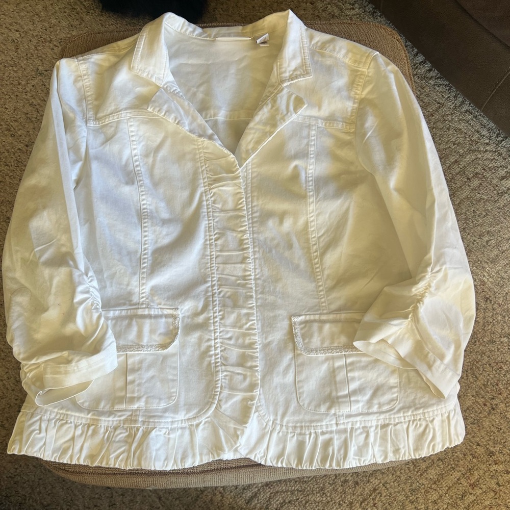 Chico’s cotton peplum jacket